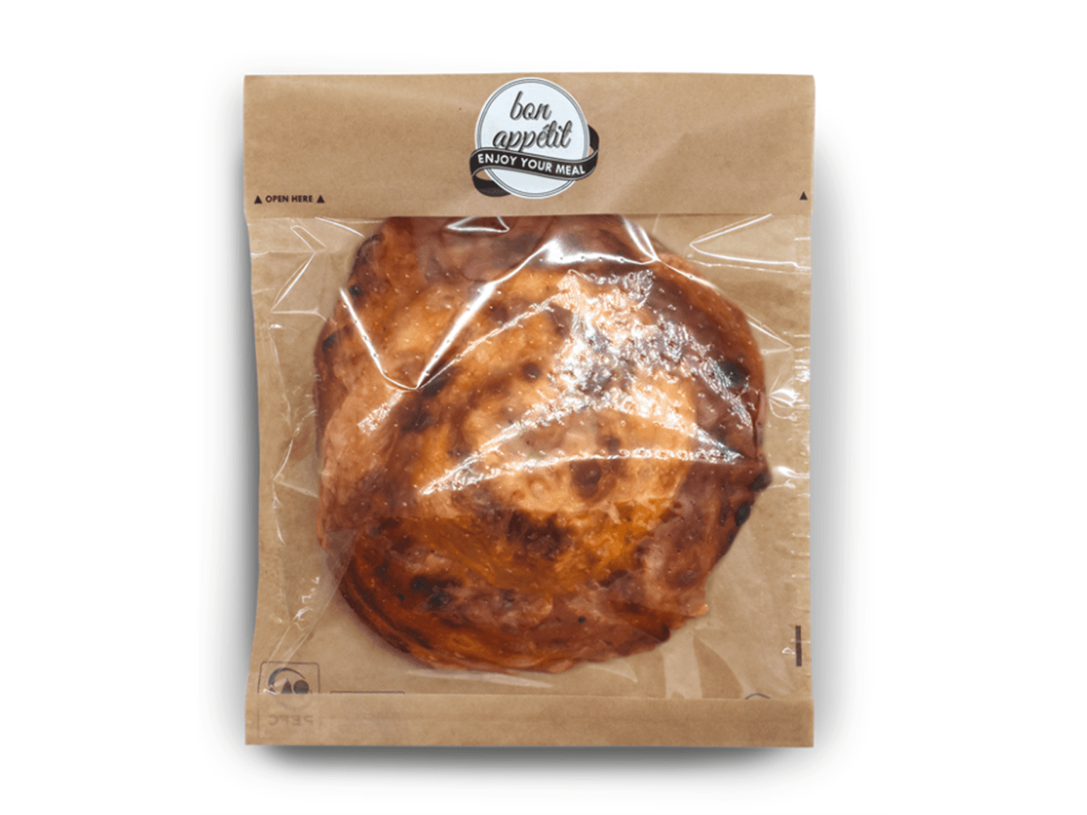 Sichtfensterbeutel aus braunem Pergamentersatz, 17 x 24.5 cm,