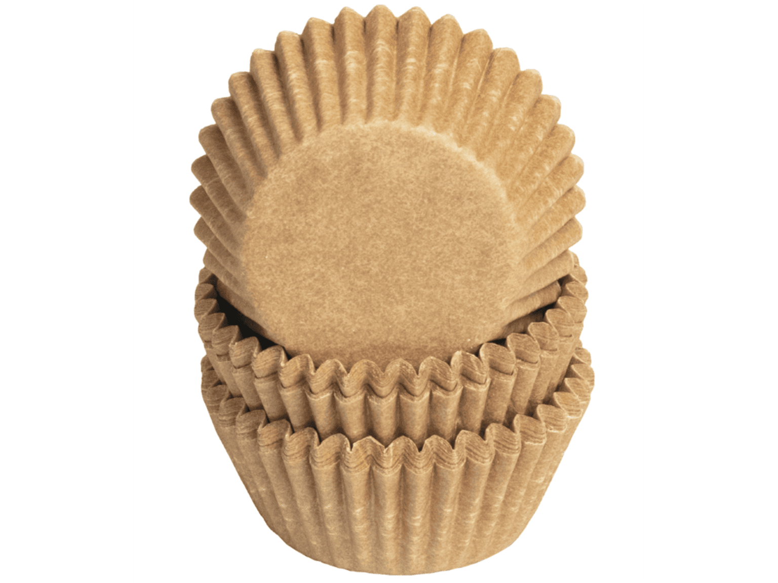 Backförmchen aus backfestem Papier Ø 28 mm, Höhe 16 mm, braun, fettdicht