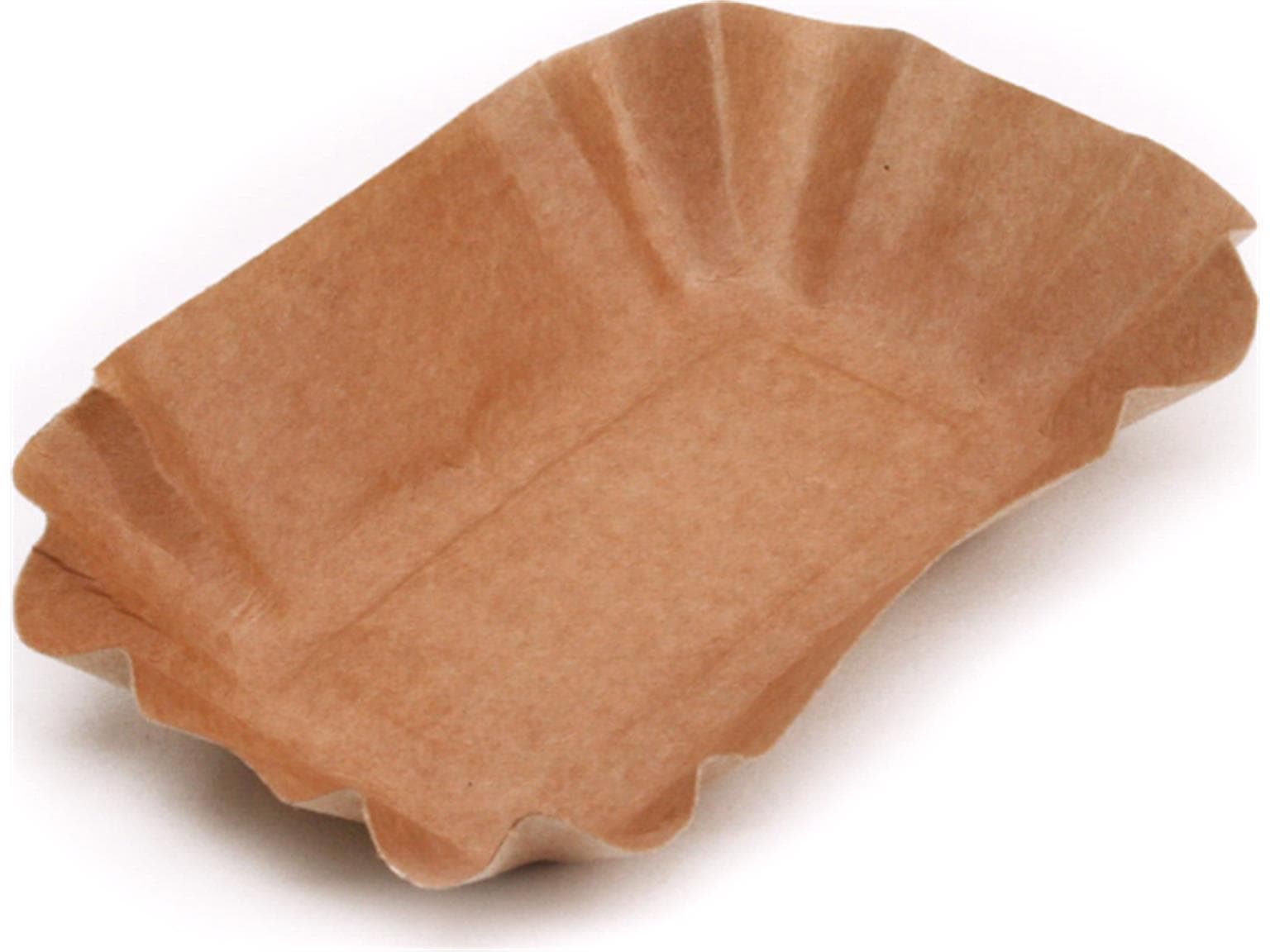 Pappschalen aus brauner Pappe, 10 x 17 x 3 cm, mit Fettbarriere