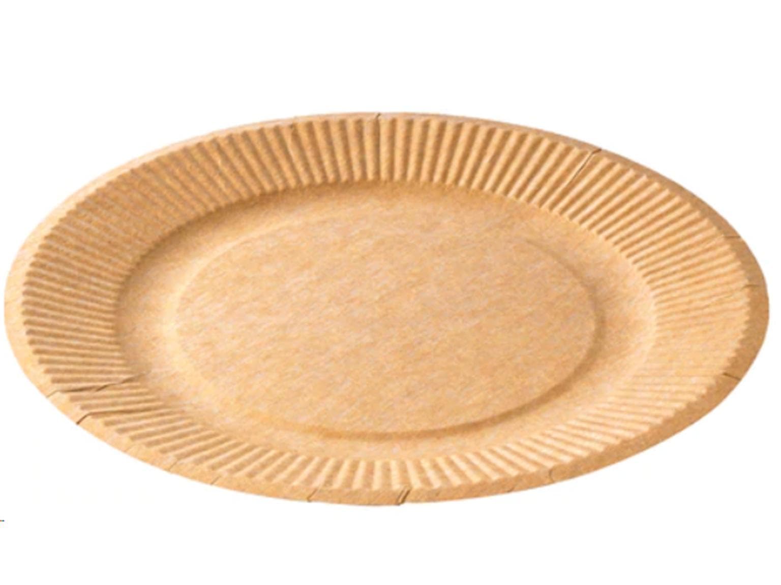 Pappteller rund, braun, ø 18 cm, 2 cm tief, mit Fettbarriere