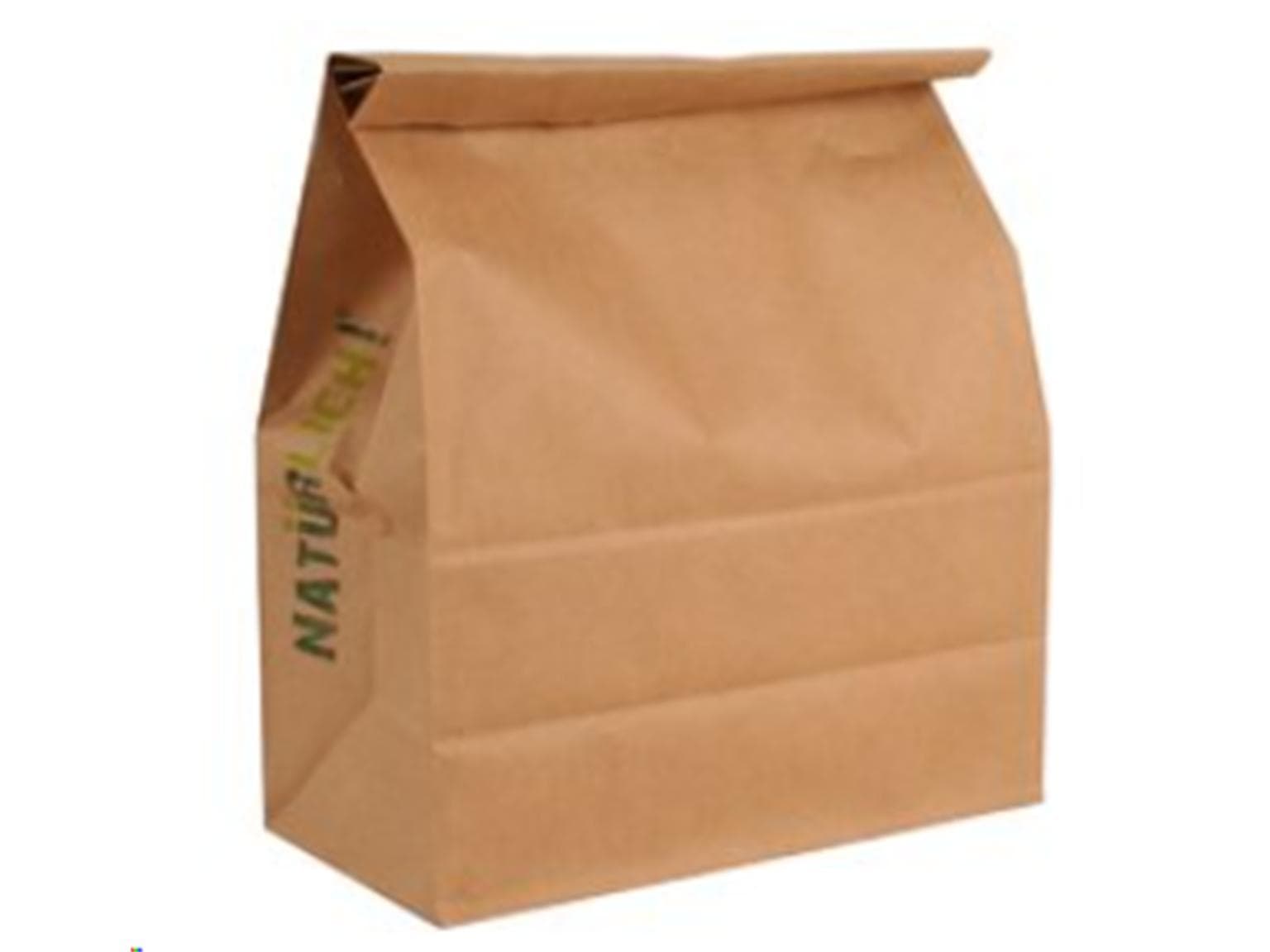 Lunchtüte aus braunem Kraftpapier 70 gm2, 22 + 10.5 x 30 cm, ohne