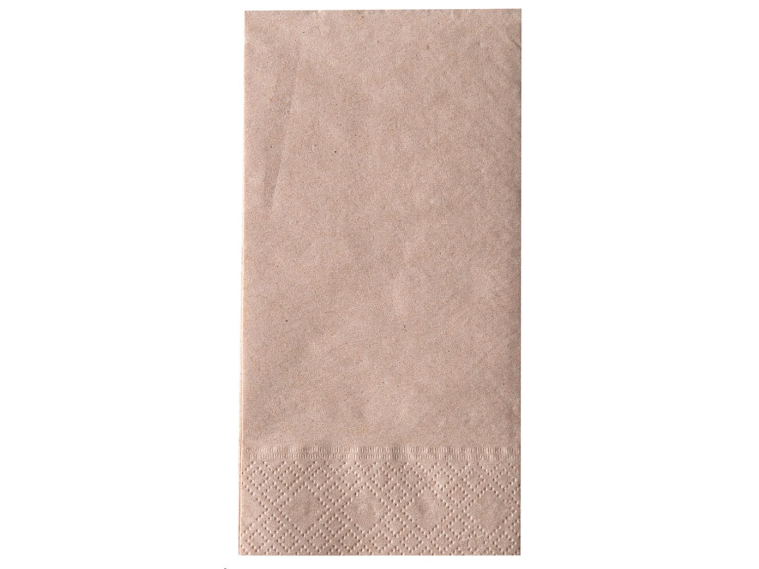 Bio Servietten Natur, 2-lagig, 33 x 33 cm, 1/8 Falz, 100% Recycling