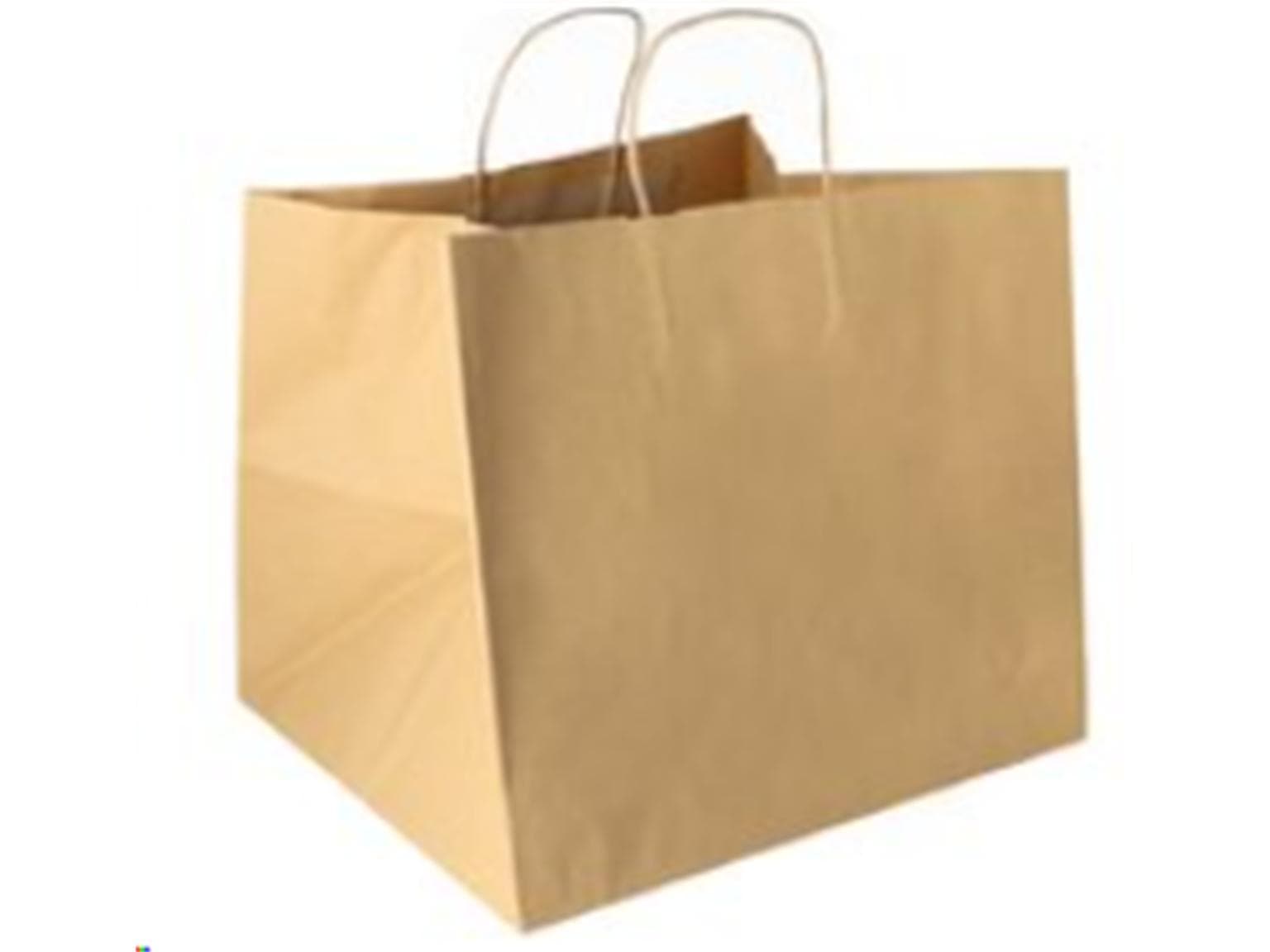 Papiertragetaschen für Torten-/Pizza- karton, Kraftpapier braun 110 gm2,