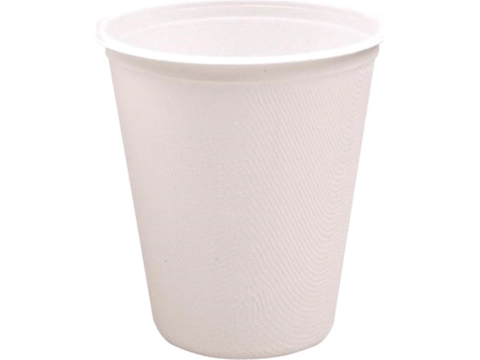 Trinkbecher aus Bagasse, 2 dl, weiss, ø 80 mm, Höhe 90 mm, unbedruckt