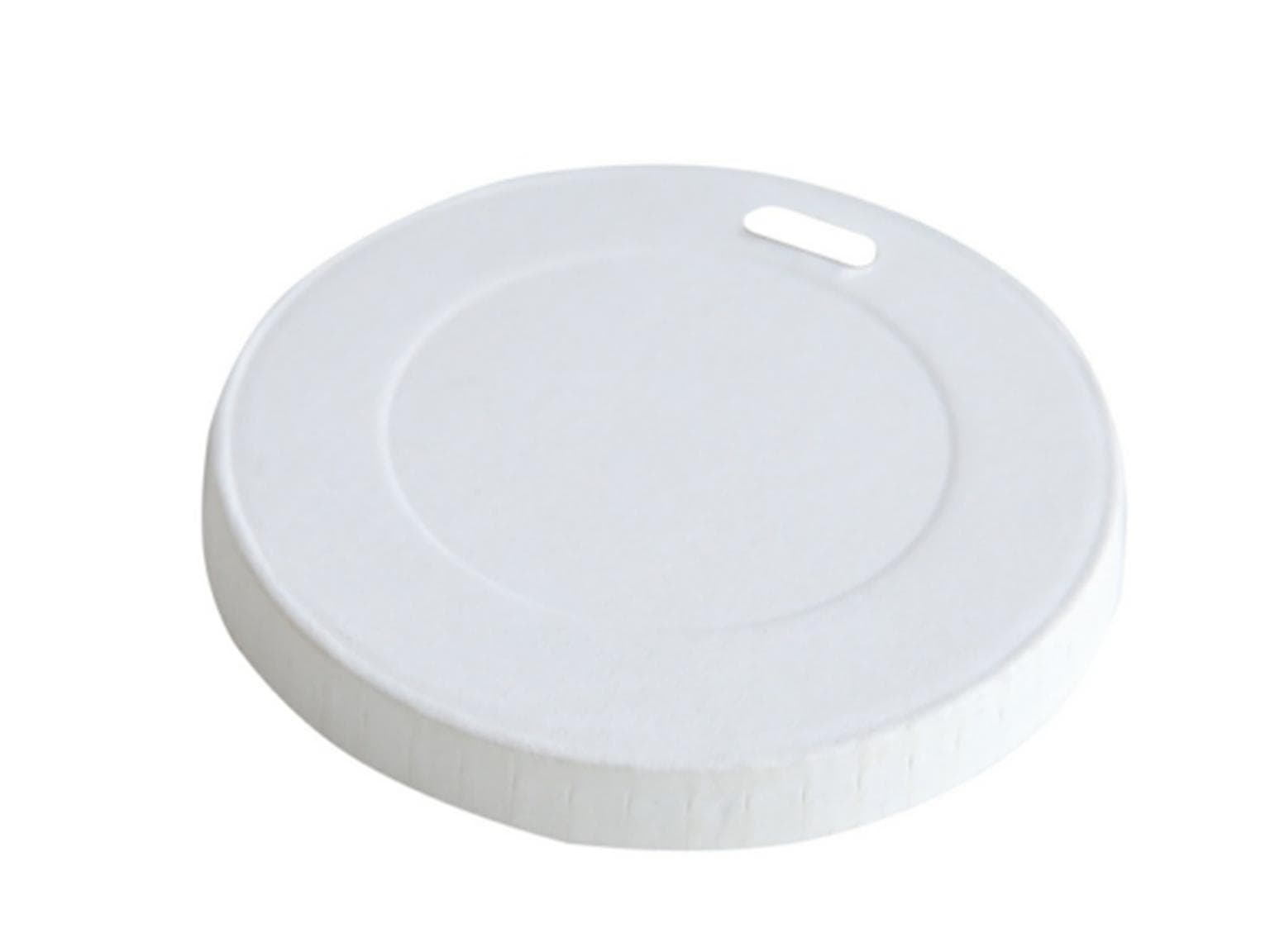 Deckel aus Pappe, Ø 80 mm, weiss, mit Trinköffnung, unbeschichtet, passend