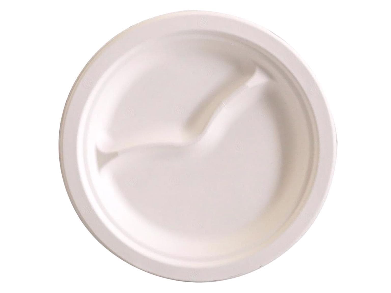Teller aus Bagasse rund, ø 22.4 cm, 2-teilig, weiss