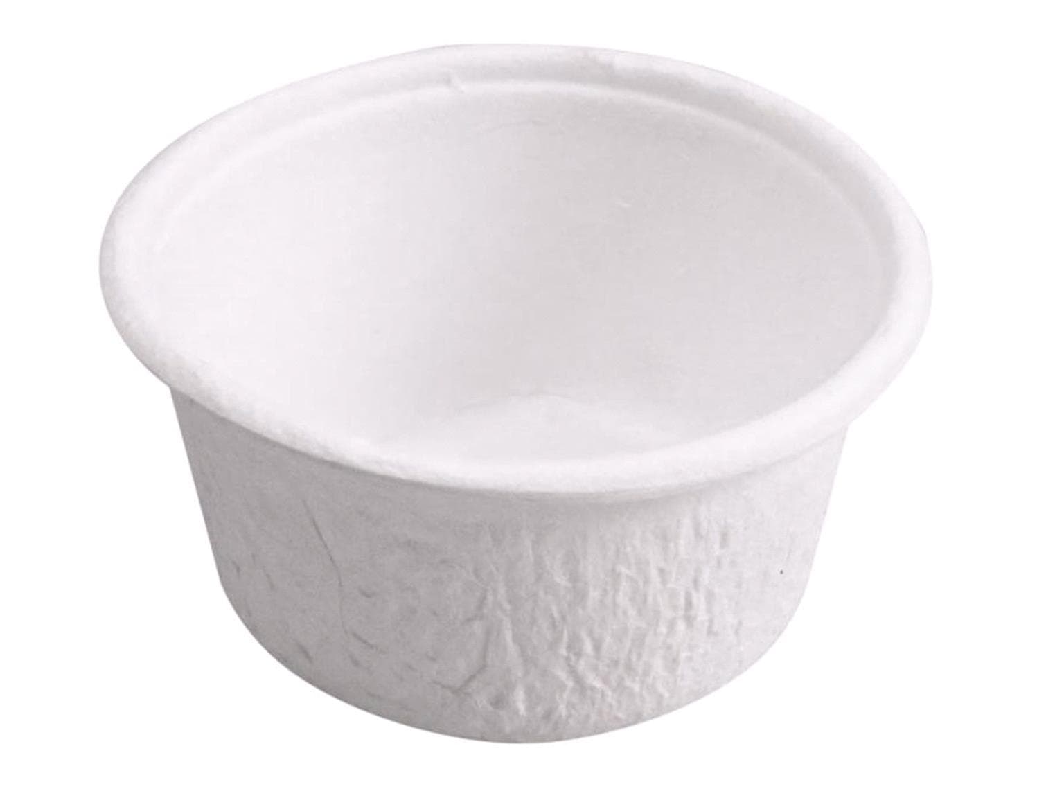 Dressingschale aus Bagasse, ø 6 cm, Höhe 3.2 mm, 60 ml, weiss