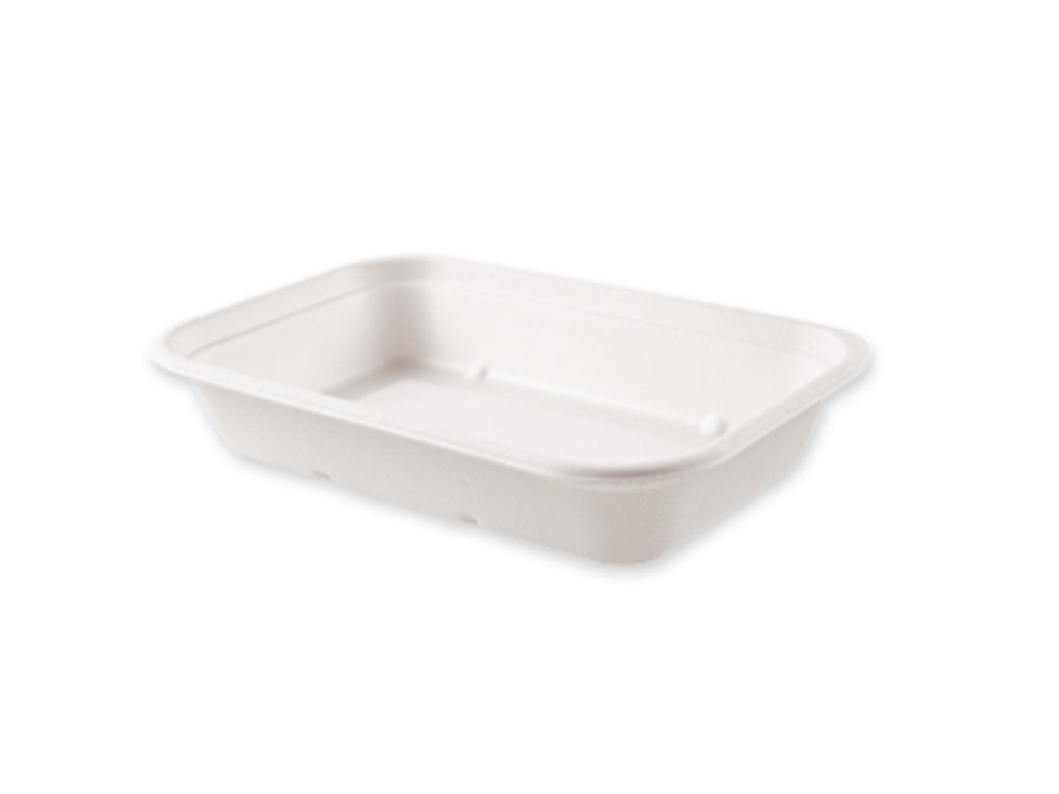 Schale aus Bagasse rechteckig, 750 ml, 21.2 x 14 x 3.8 cm, weiss