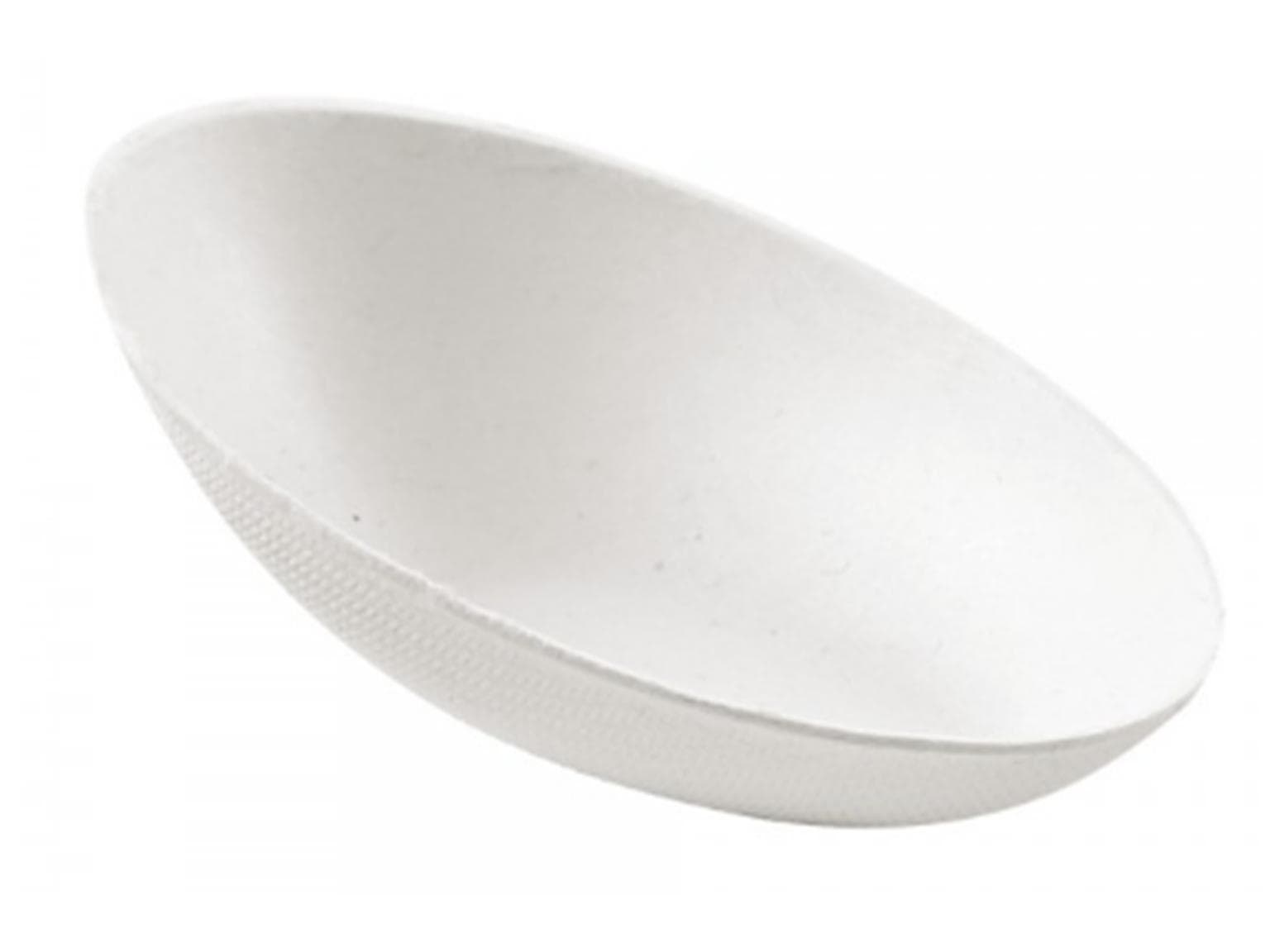 Fingerfood Schale aus Bagasse, oval, 8 x 5.4 cm, weiss
