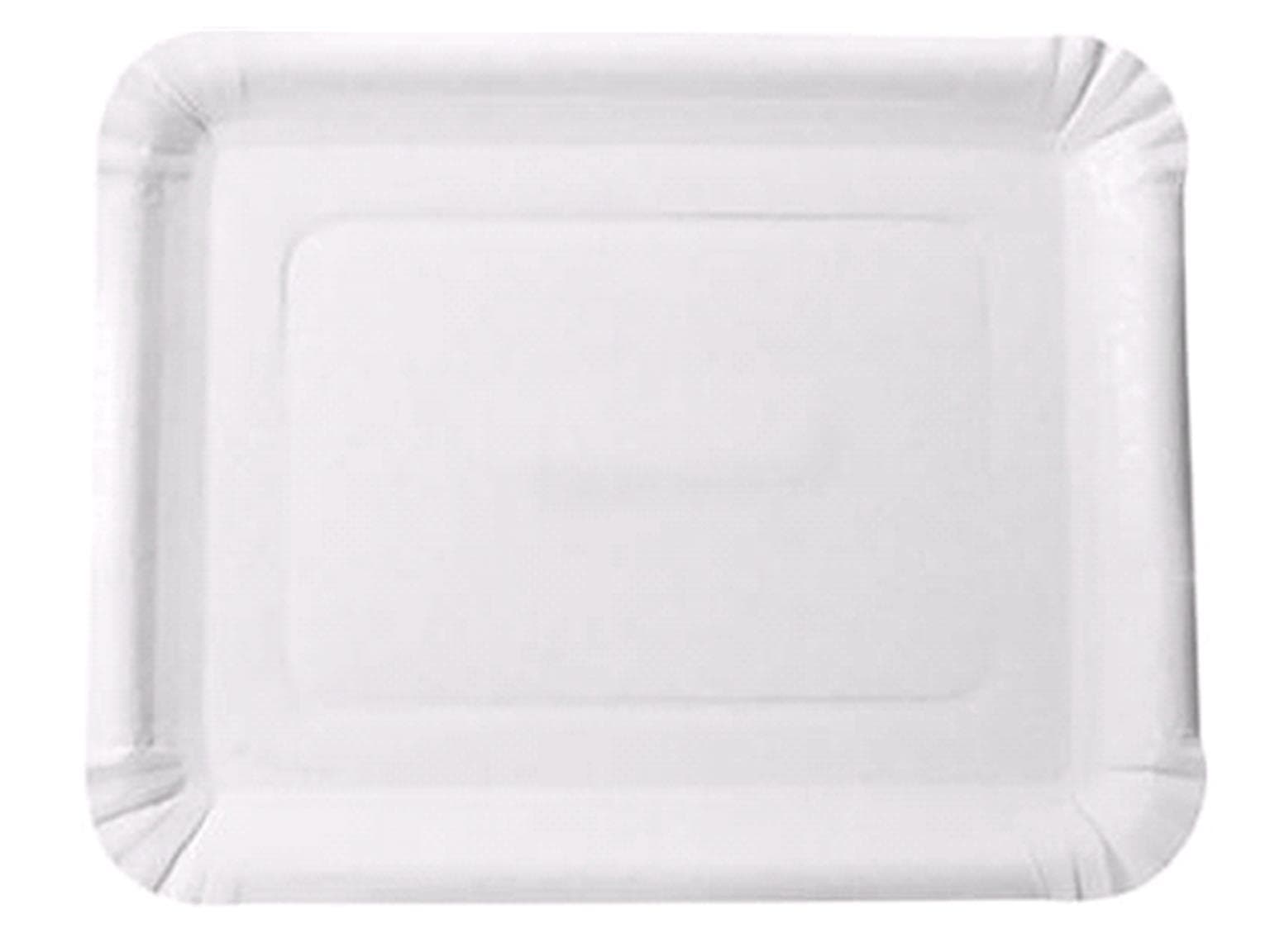Bio Pappteller rechteckig, 13 x 20 cm, weiss, unbeschichtet, Nr. 5