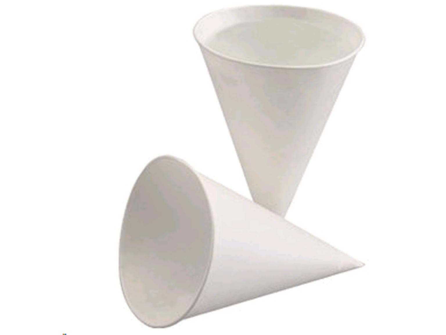 Spitzbecher 133 ml (4,5 oz), weiss aus Papier, Trinkkegel