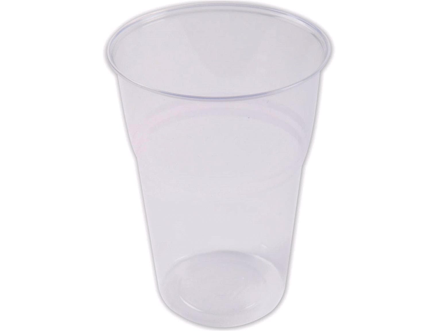 BIO Trinkbecher aus PLA transparent, 3 dl,  geeicht, Gesamtvolumen 4 dl,