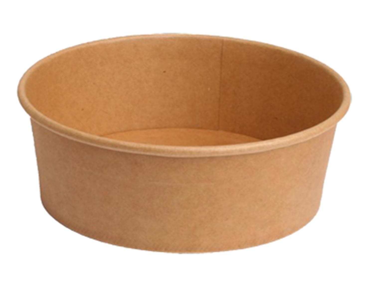 Salatschale aus braunem Kraftkarton, rund, ø 150 mm, Höhe 45 mm, 500 ml,