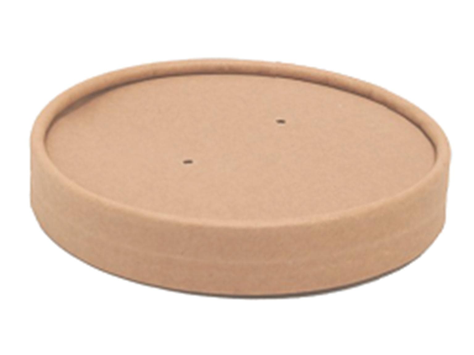 Deckel aus braunem Kraftpapier extra- stark, mit kleinen Ventillöchern (zum