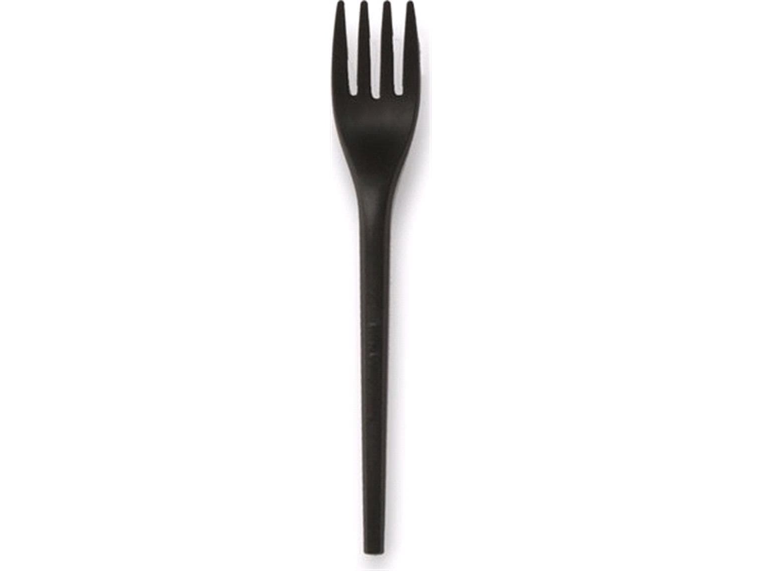 Gabel aus Bio-Plastik CPLA schwarz, Länge 16.5 cm