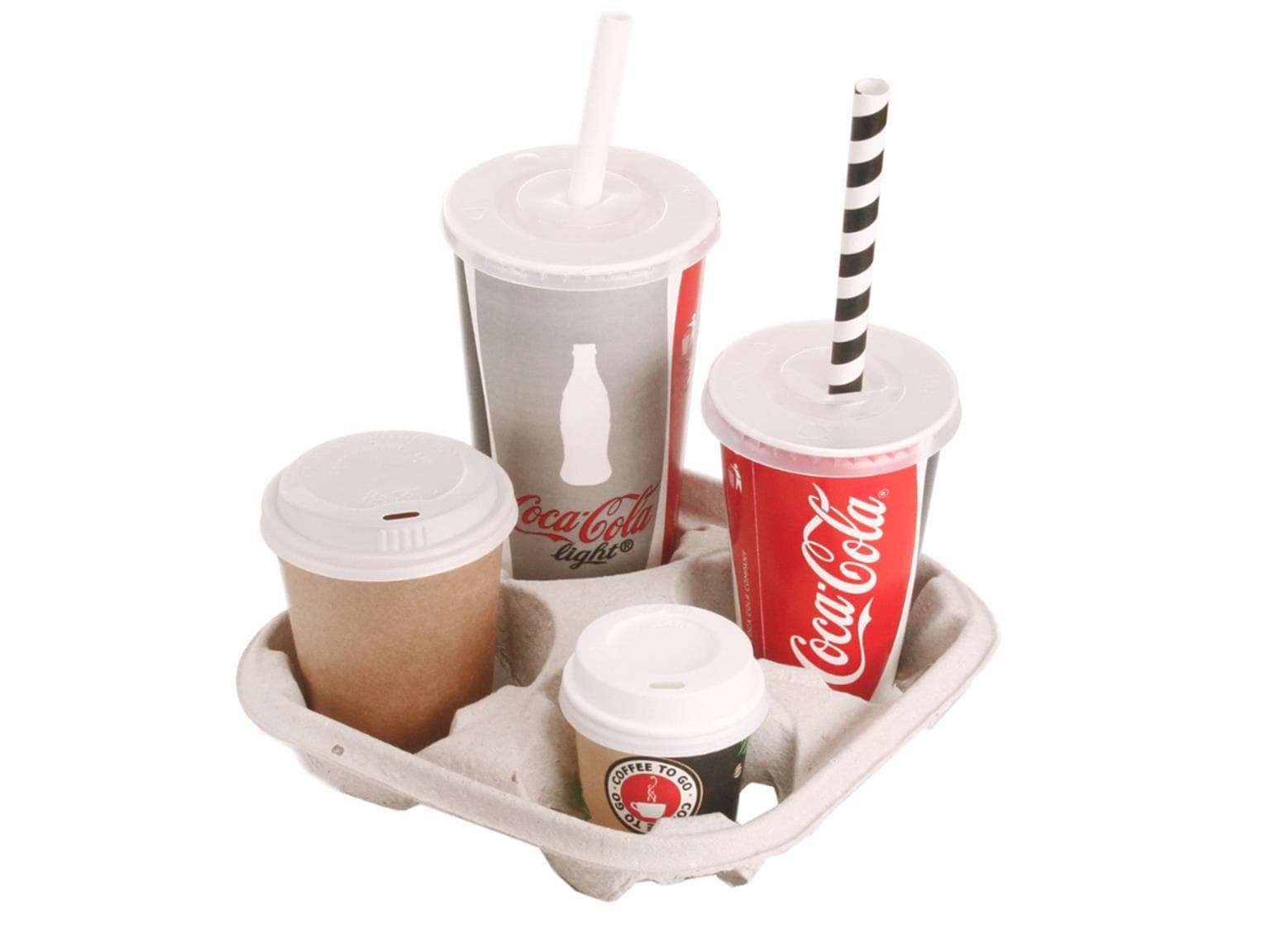 Becherhalter für 4 Becher, aus Holzschliff