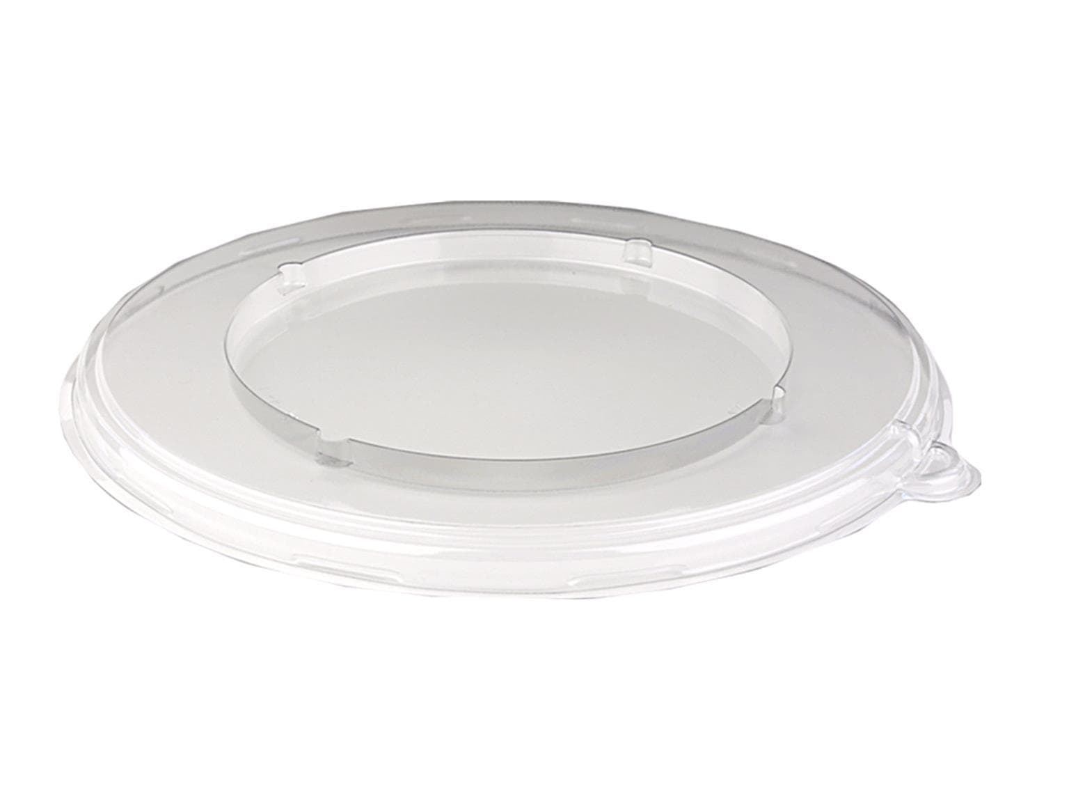 Flach-Deckel aus R-PET transparent, passend zu Salatschalen aus Bagasse