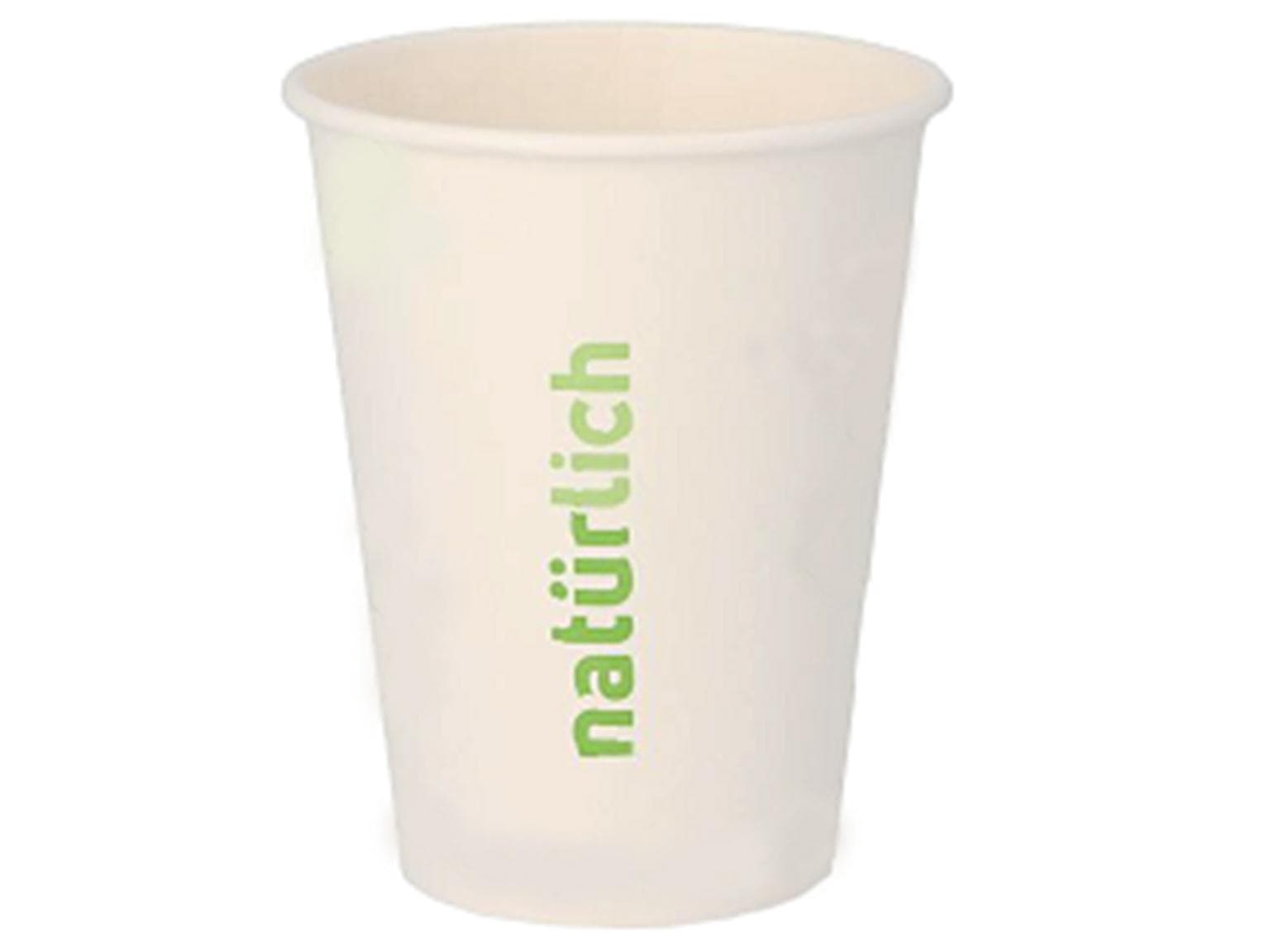 Bio Kaffeebecher 4 dl weiss, aus umwelt- freundlicher Pappe, beschichtet mit PLA,