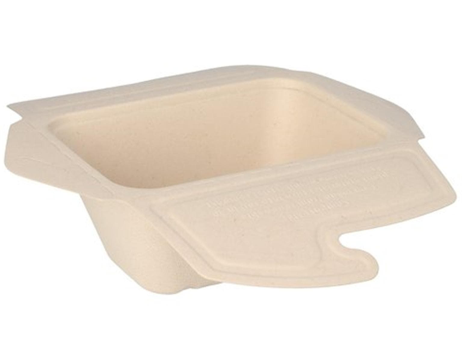 Menübox aus Bagasse rechteckig, natur, 21.5 x 15 x 5.5 cm, 1000 ml, ungeteilt,