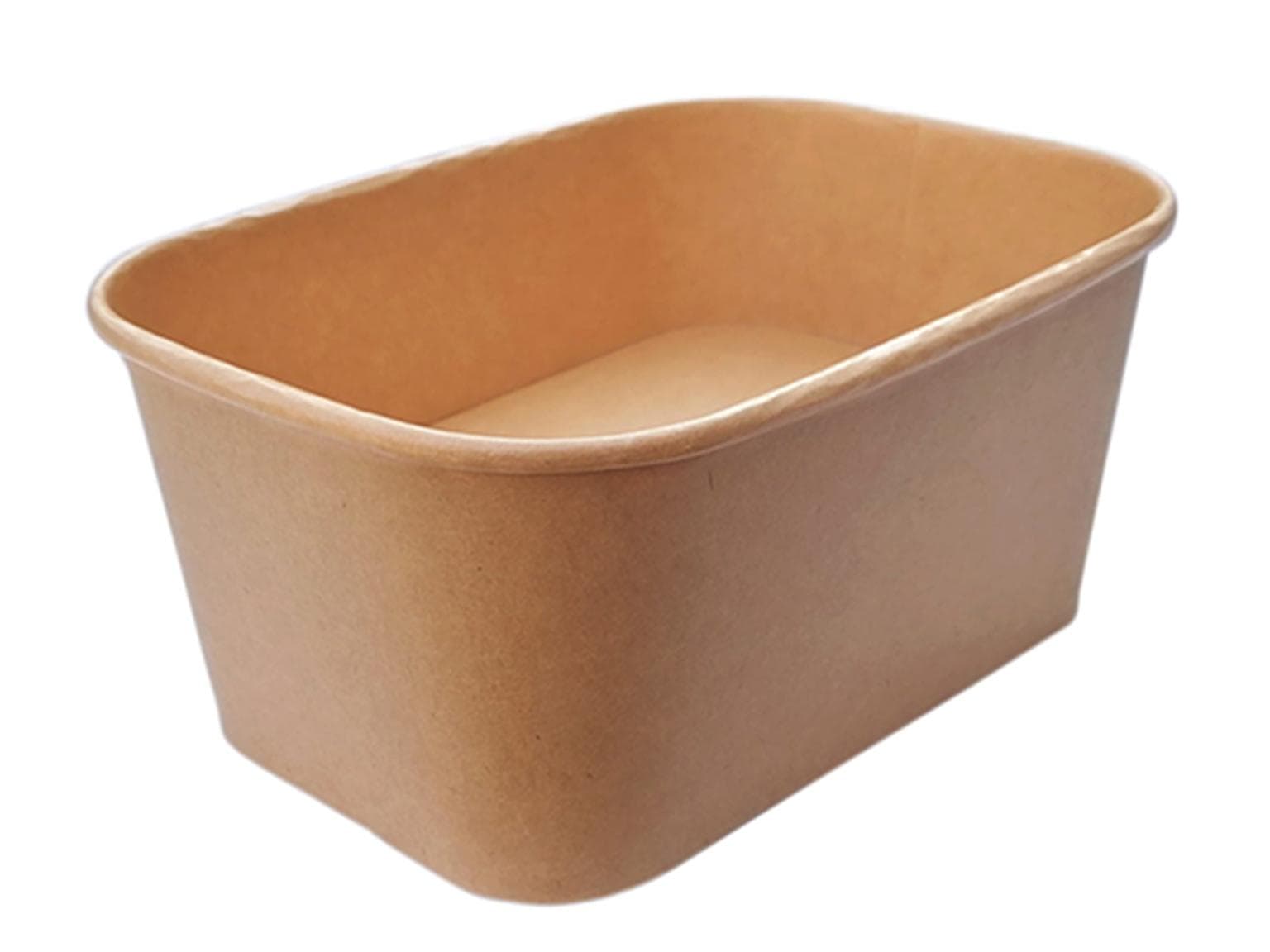 Schale aus braunem Kraftkarton, rechteckig, 1000 ml, 173 x 121 x 76 mm,