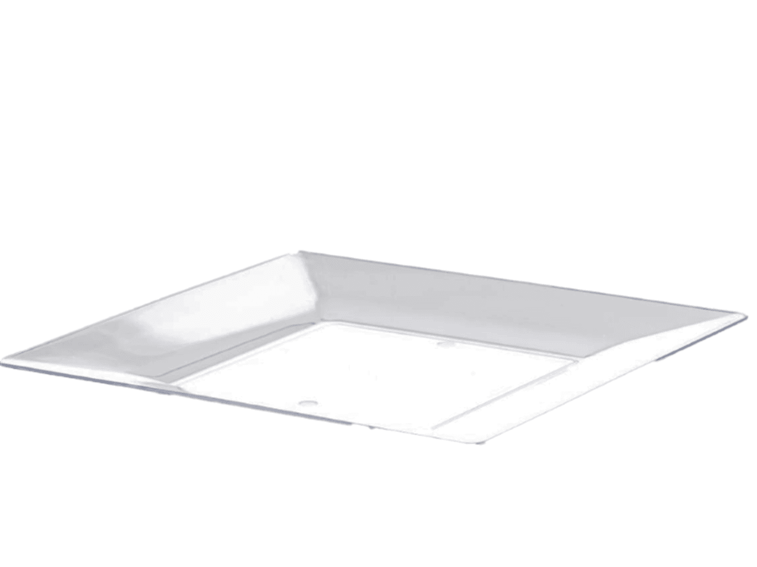 Teller aus Kunststoff, quadratisch 230 x 230 x 18 mm, transparent