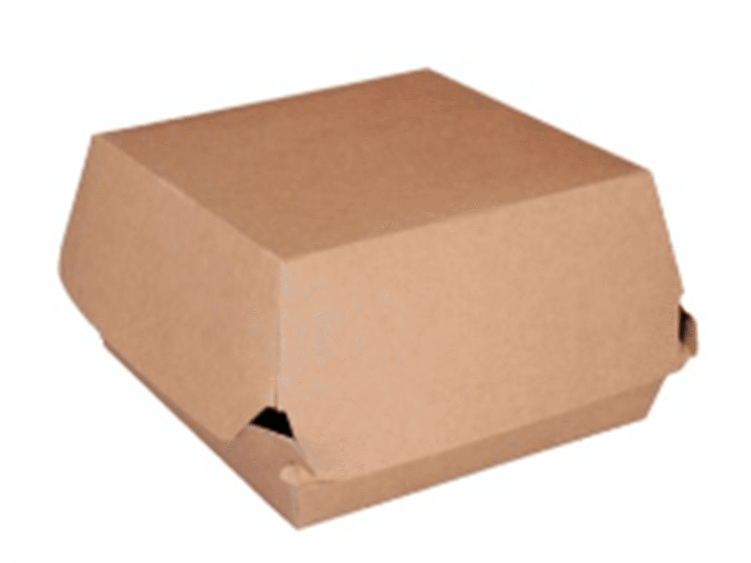 Hamburgerbox eckig aus braunem Karton, 115 x 115 x 70 mm, innen