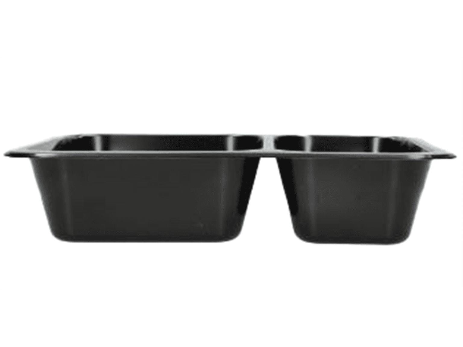 Mehrweg Menübox aus Kunststoff 227 x 178 x 50 mm, schwarz, 2-geteilt