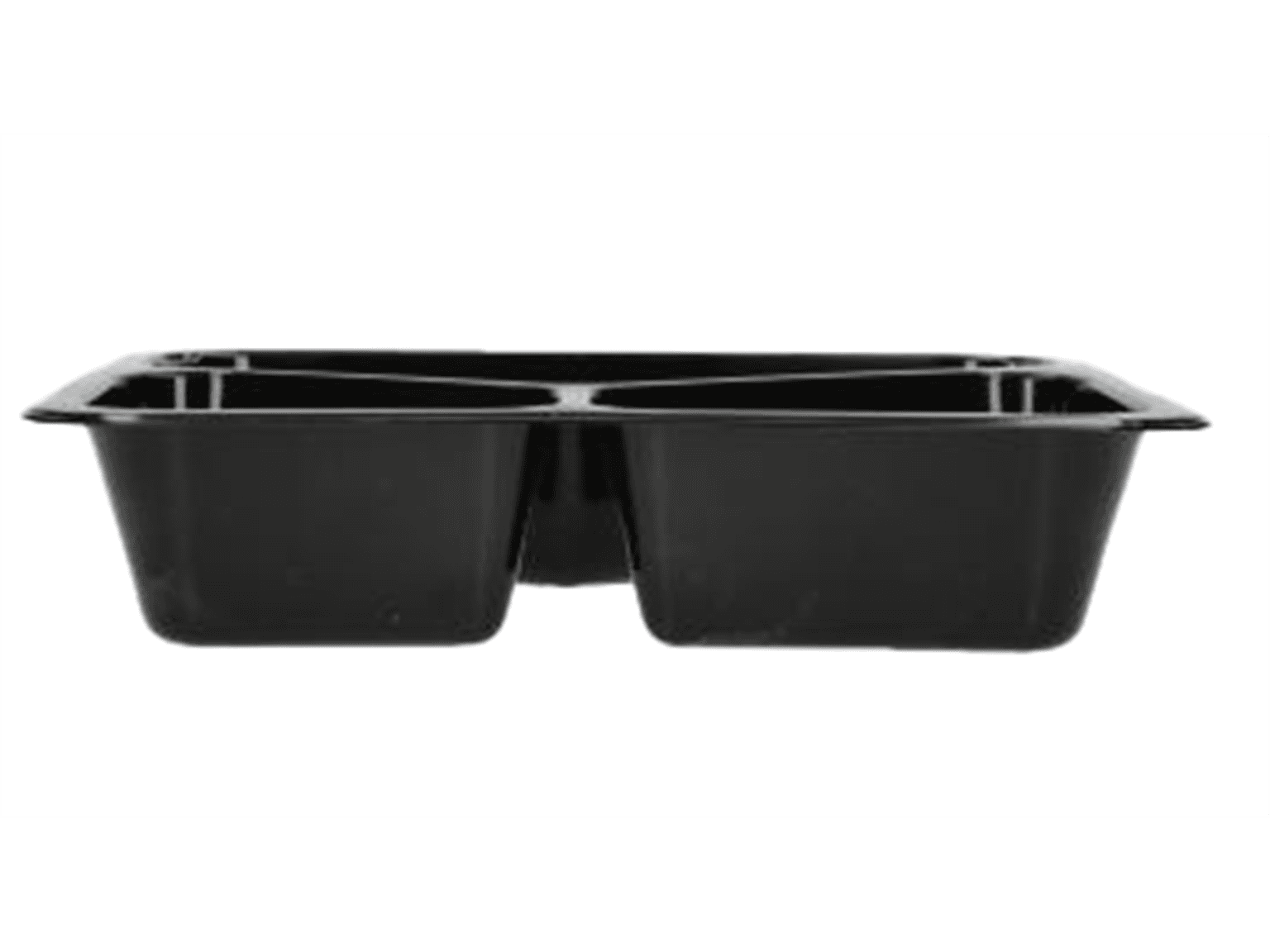 Mehrweg Menübox aus Kunststoff 227 x 178 x 50 mm, schwarz, 3-geteilt