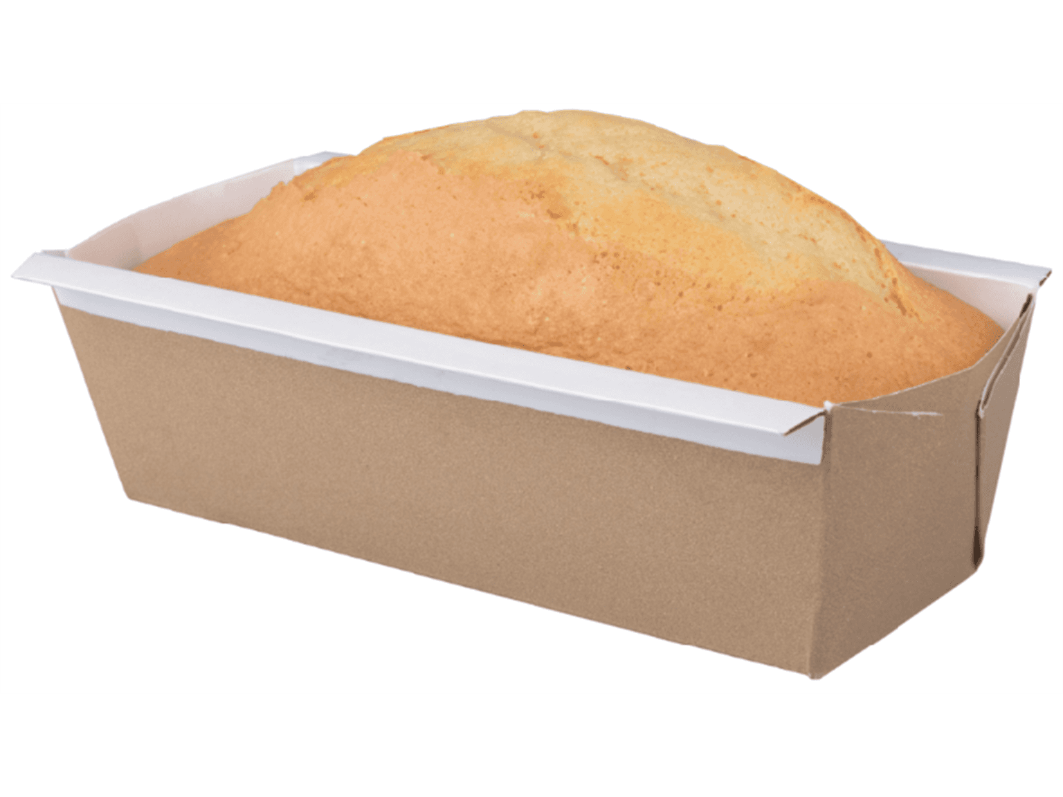 Backschale aus Ofenkarton braun/weiss, 550 gr, 155 x 55 x 55 mm