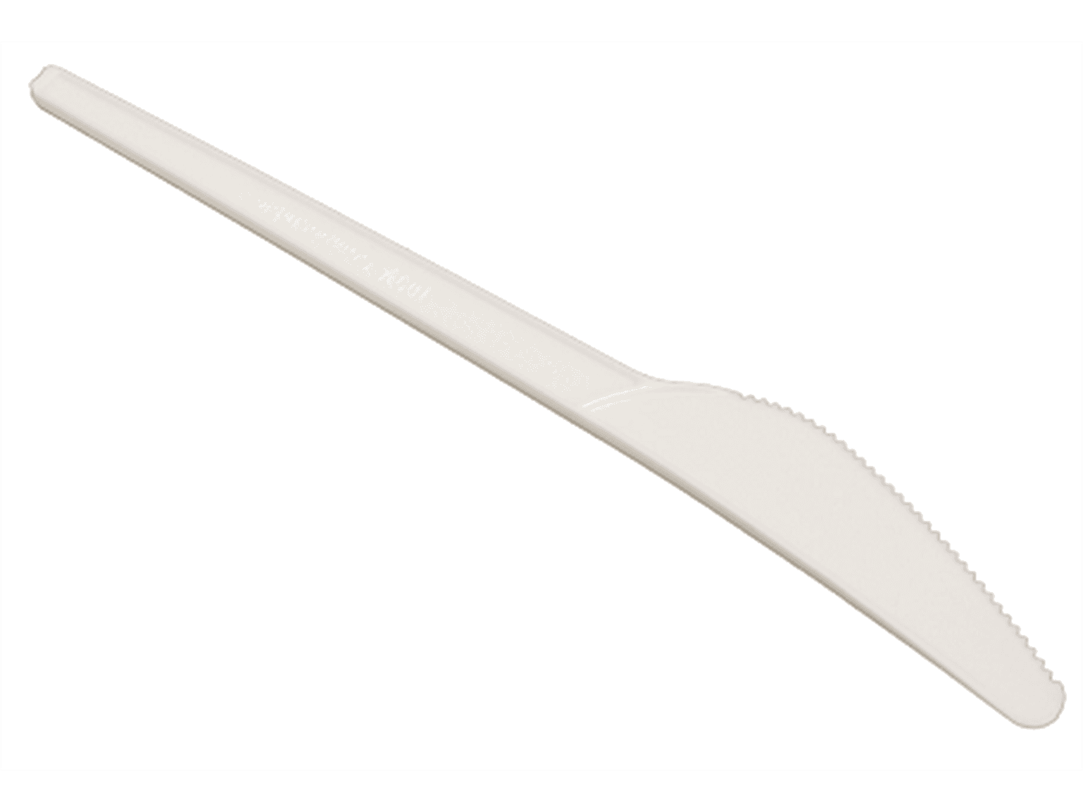 Messer aus Bio-Plastik CPLA weiss, Länge 16.5 cm