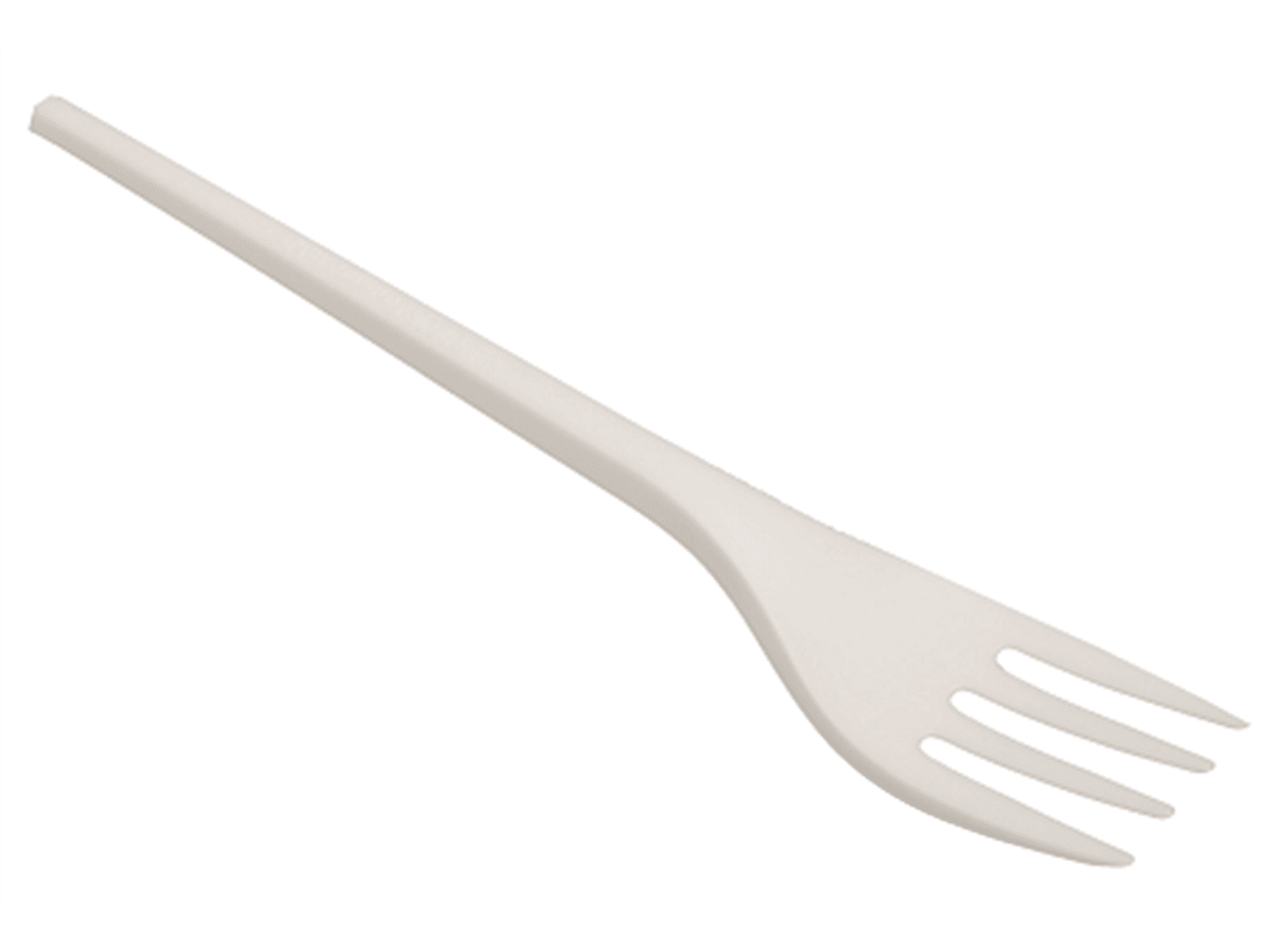 Gabel aus Bio-Plastik CPLA weiss, Länge 16.5 cm