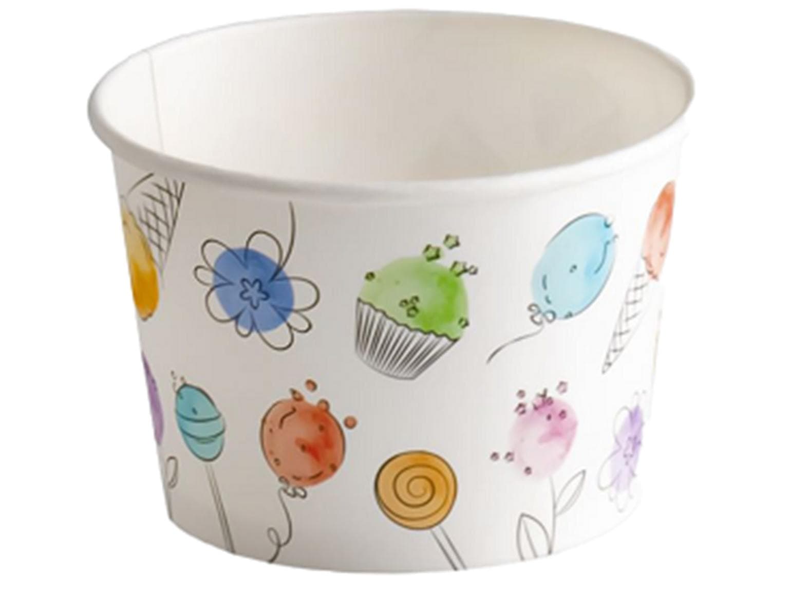 Eisbecher 290 cc (ø 94 mm, Höhe 64 mm), aus Pappe, mit Standarddruck