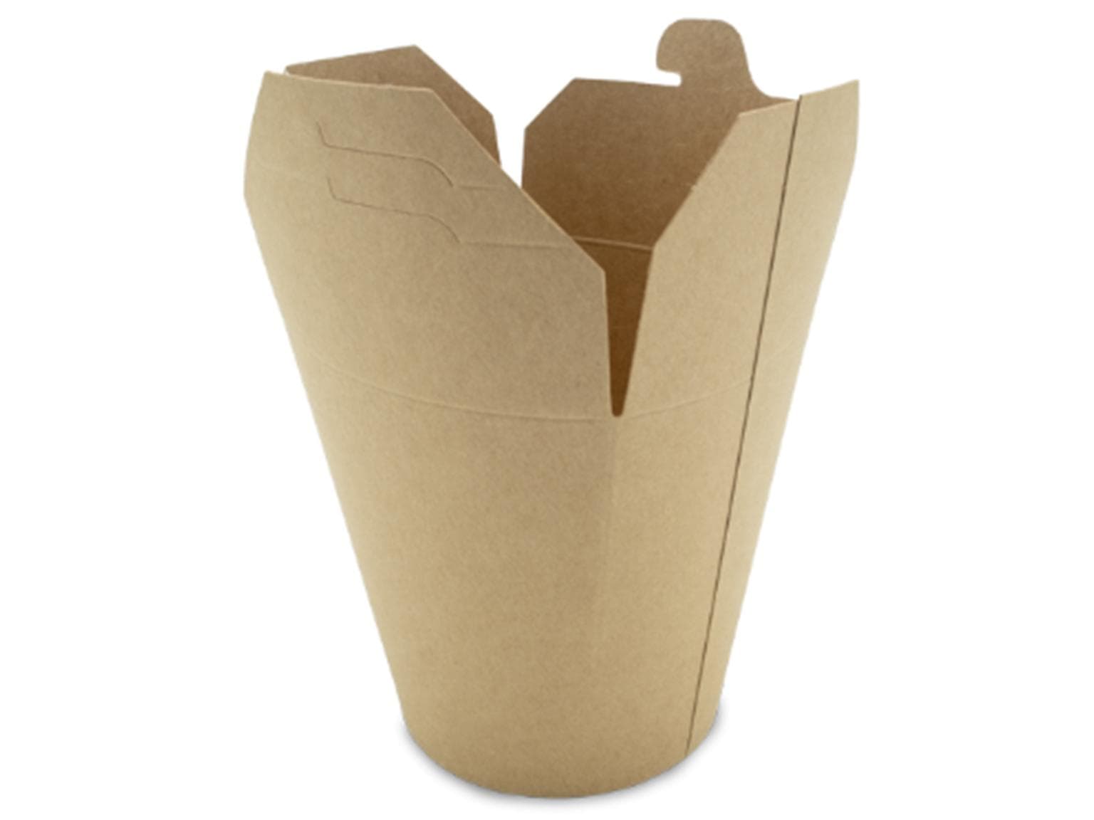Food Box rund aus braunem Kraft- karton, 800 ml, PLA-beschichtet,