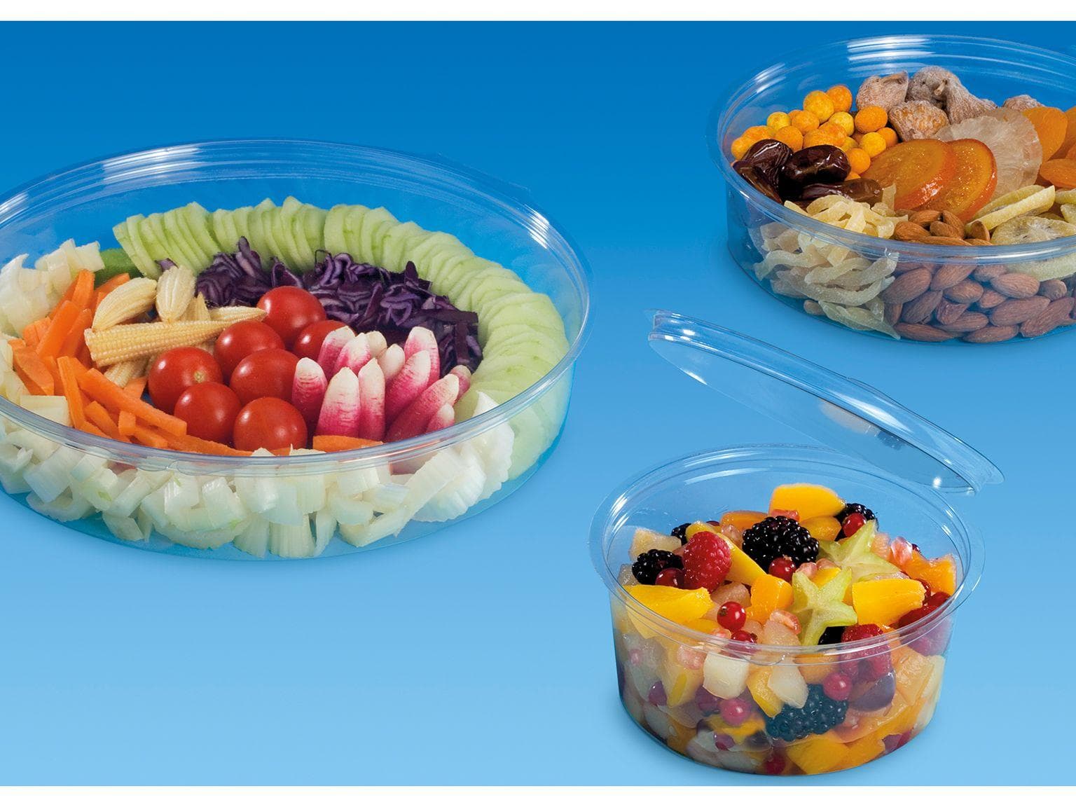 Saucenbecher 80 ml, rPET/PET transparent, ø 70 mm, Höhe: 38 mm