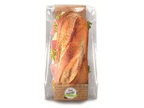 Snack Range XXL Pano Razor, Kraft braun fettdicht + Sichtfenster aus