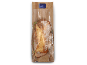 Sichtfensterbeutel aus braunem Pergamentersatz,12 x 5 x 30 cm,