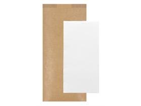 Bestecktasche aus braunem Kraftpapier enggerippt, 11 x 25 cm, mit weisser
