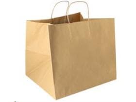 Papiertragetaschen für Torten-/Pizza- karton, Kraftpapier braun 110 gm2,