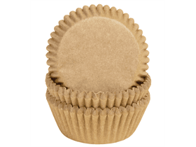 Backförmchen aus backfestem Papier Ø 35 mm, Höhe 20 mm, braun, fettdicht