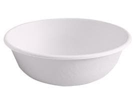 Teller/Schale aus Bagasse 550 ml, rund ø 20.5 cm, Höhe 3.0 cm, weiss