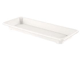 Sushi-Schale mit separatem Deckel Bagasse, 221 x 92 x 22 mm, weiss