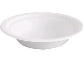 Schale aus Bagasse, 400 ml, rund ø 16 cm, Höhe 2.7 cm, weiss