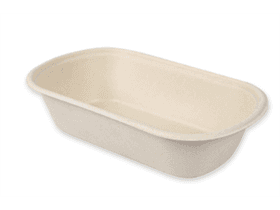 Menüschale aus Bagasse, natur 800 ml, 236 x 135 x 55 mm