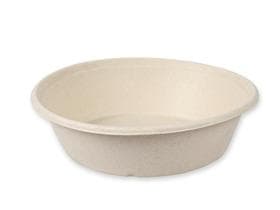 Salatschale aus Bagasse, rund, ø 19.4 cm, Höhe: 5.2 cm, 900 ml, natur