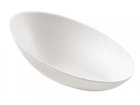 Fingerfood Schale aus Bagasse, oval, 8 x 5.4 cm, weiss