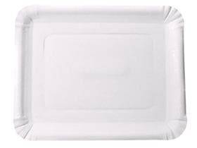 Bio Pappteller rechteckig, 13 x 20 cm, weiss, unbeschichtet, Nr. 5