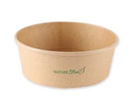 Salat-/Menüschale, Kraftkarton braun rund, ø 185 mm, Höhe 66 mm, 1300 ml,