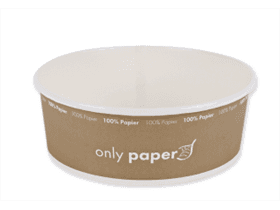 Salat-/Menüschale, Kraftkarton weiss rund, ø 185 mm, Höhe 66 mm, 1300 ml,