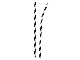 Papiertrinkhalme mit Knick, ø 6 mm, Länge 195 mm, Farbe schwarz/weiss
