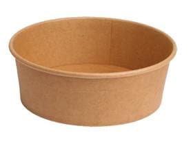Salatschale aus braunem Kraftkarton, rund, ø 150 mm, Höhe 45 mm, 500 ml,